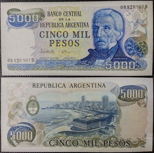 Argentina 1981 | 5000 Pesos P-305b Estado: AU